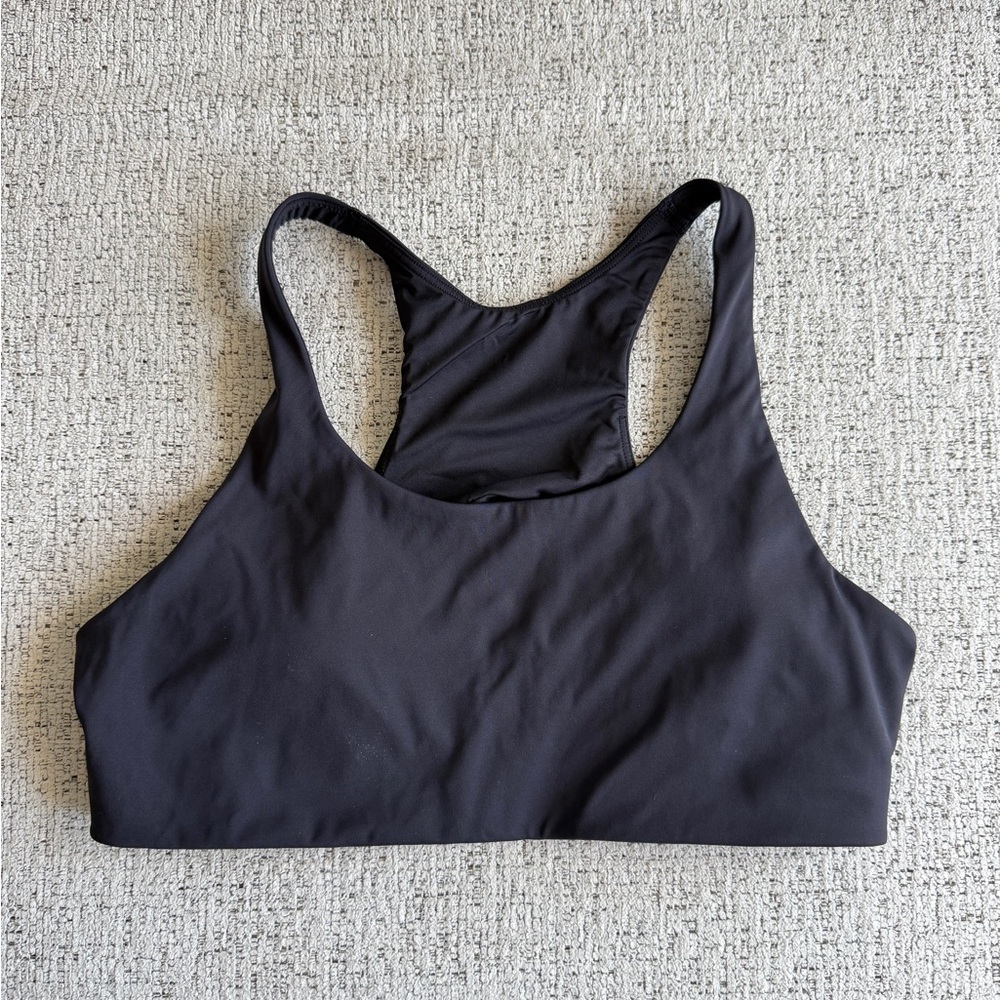 Lululemon Nulux Strappy Back Sports Bra Medium Black High Impact B/C Cup - Picture 2 of 5